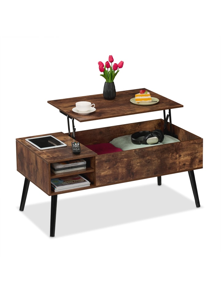 relaxdays Couchtisch in Braun - (B)100 x (H)46 x (T)50 cm günstig kaufen onesize