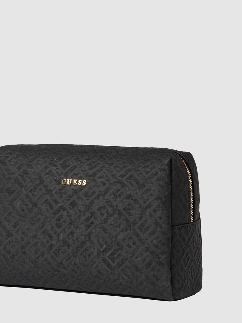 Kosmetiktasche mit Strukturmuster in schwarz