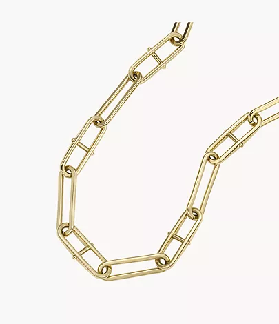 Fossil Kette Heritage D-Link Edelstahl goldfarben