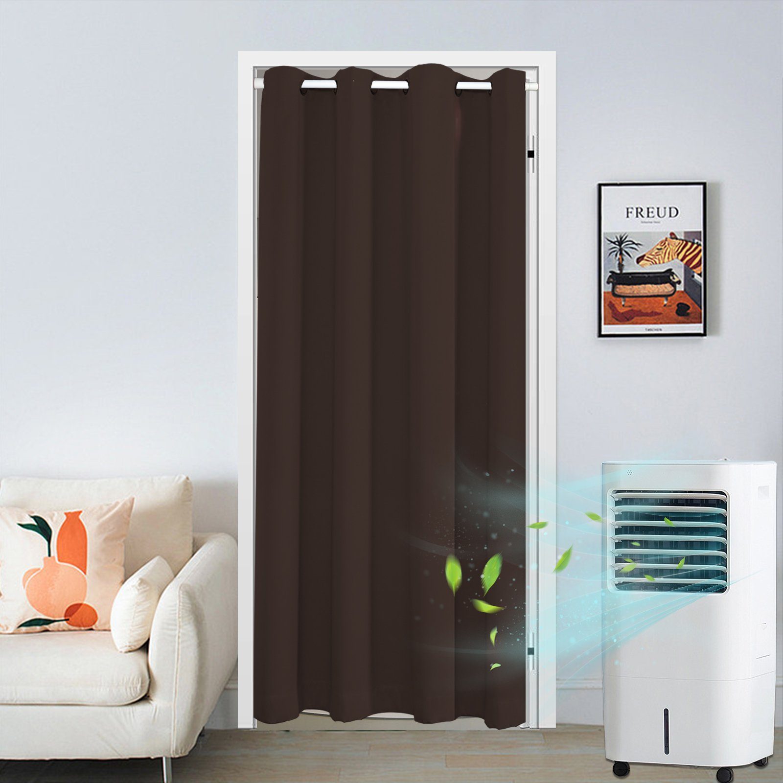 BTTO Raumteiler Vorhang blickdicht,Türvorhang thermo,Verdunkelungsvorhang ösen, 1-tlg., Thermoisolierend, lichtundurchlässige, deko Wohnzimmer Schlafzimmer