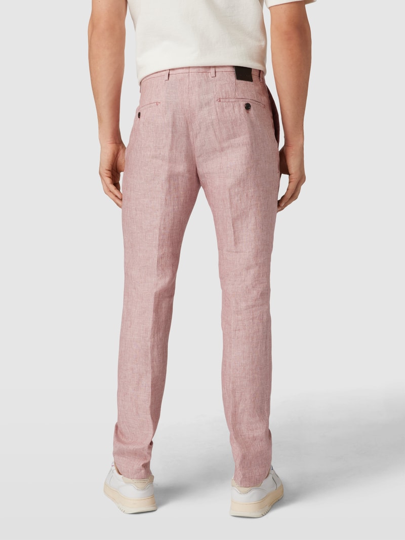 Leinenhose in melierter Optik in hellrosa