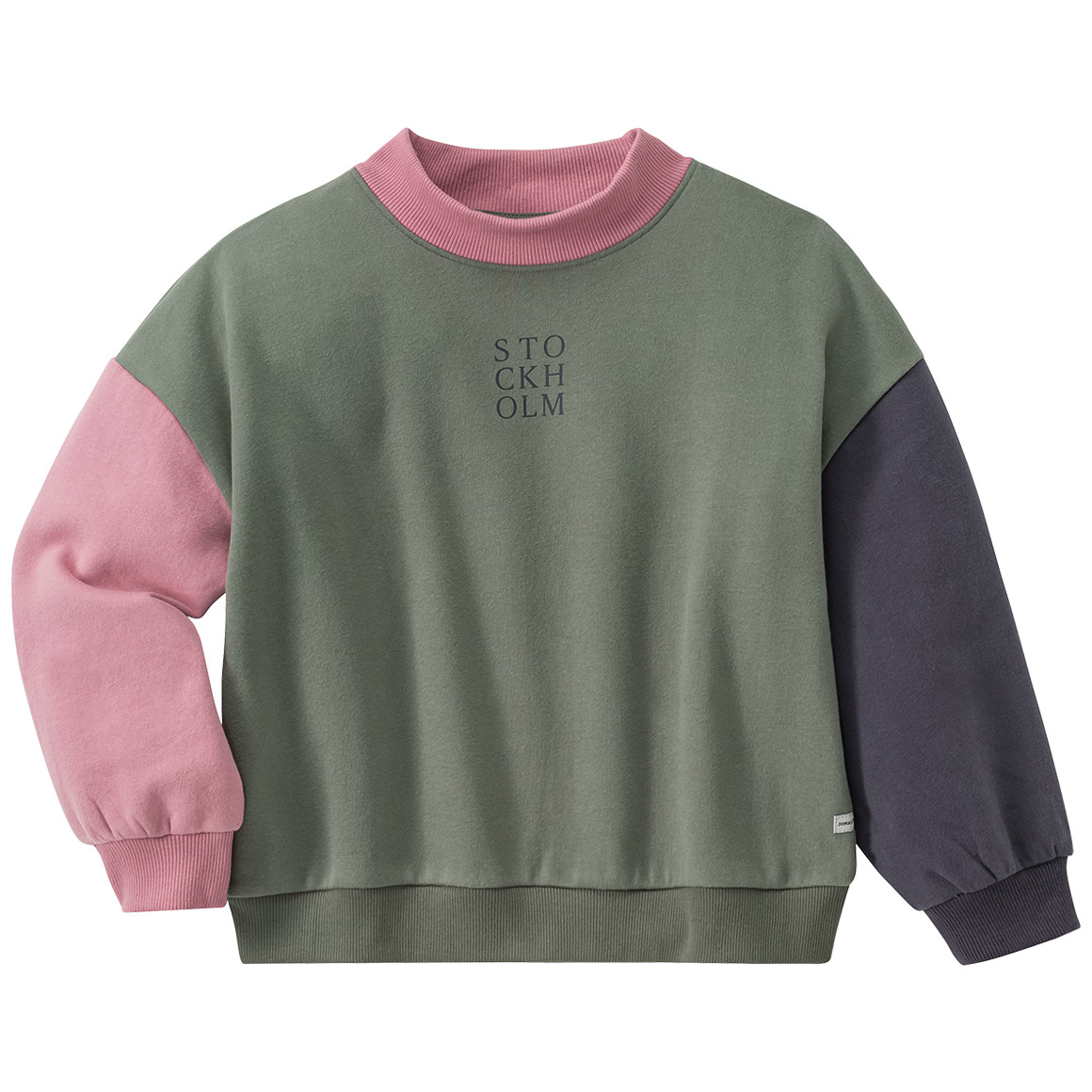 Mädchen Sweatshirt mit Farbteilern