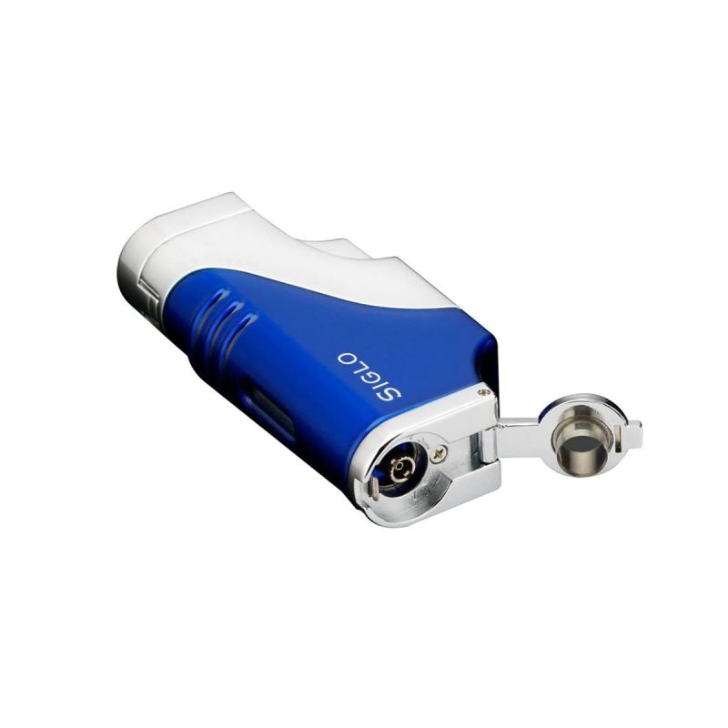 Siglo Triple Flame Feuerzeug blau, Zigarettenanzünder