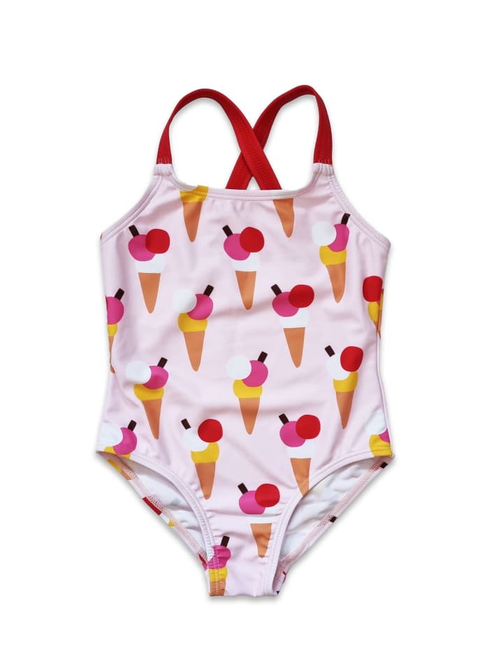Toby Tiger Badeanzug mit Eiswaffel Print in rosa günstig kaufen