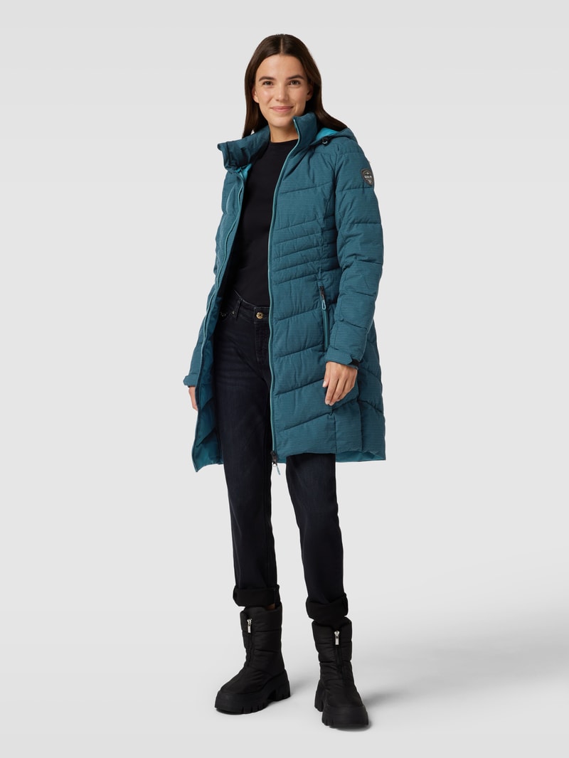 Steppjacke in Überlänge in petrol