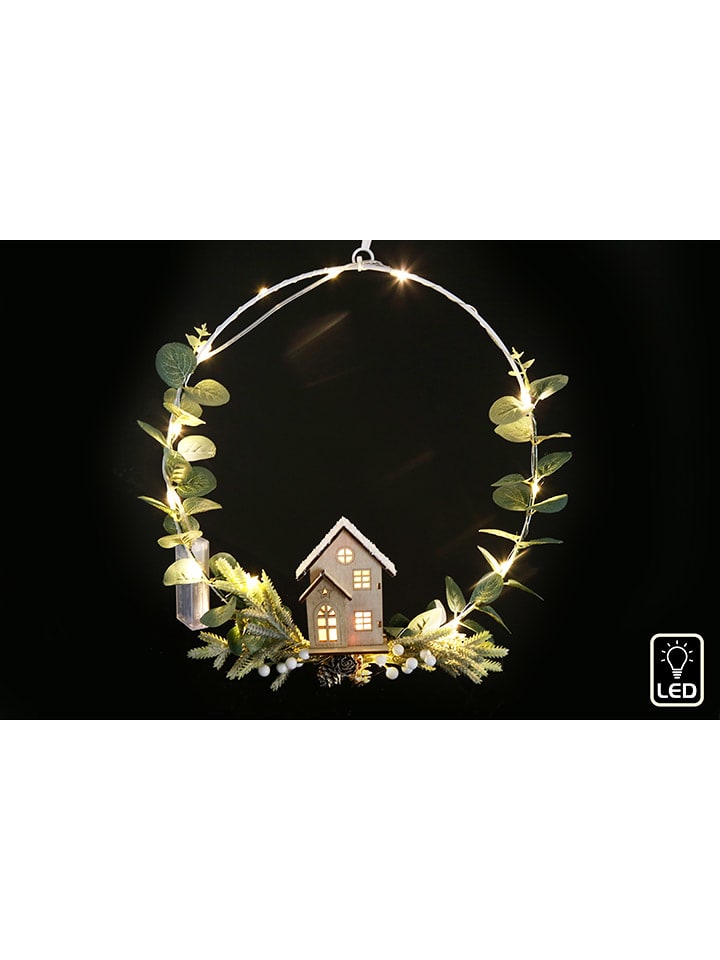 SiL Interiors LED-Dekoleuchte ''House'' in Grün/ Hellbraun - Ø 30 cm günstig kaufen onesize