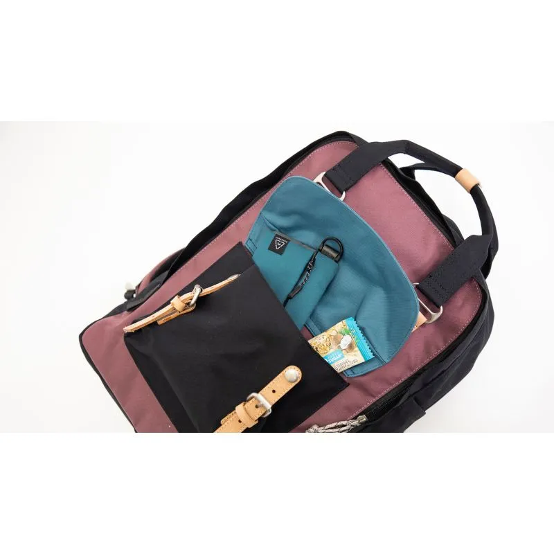 Doughnut Macaroon Large Reborn Backpack - plum x denim