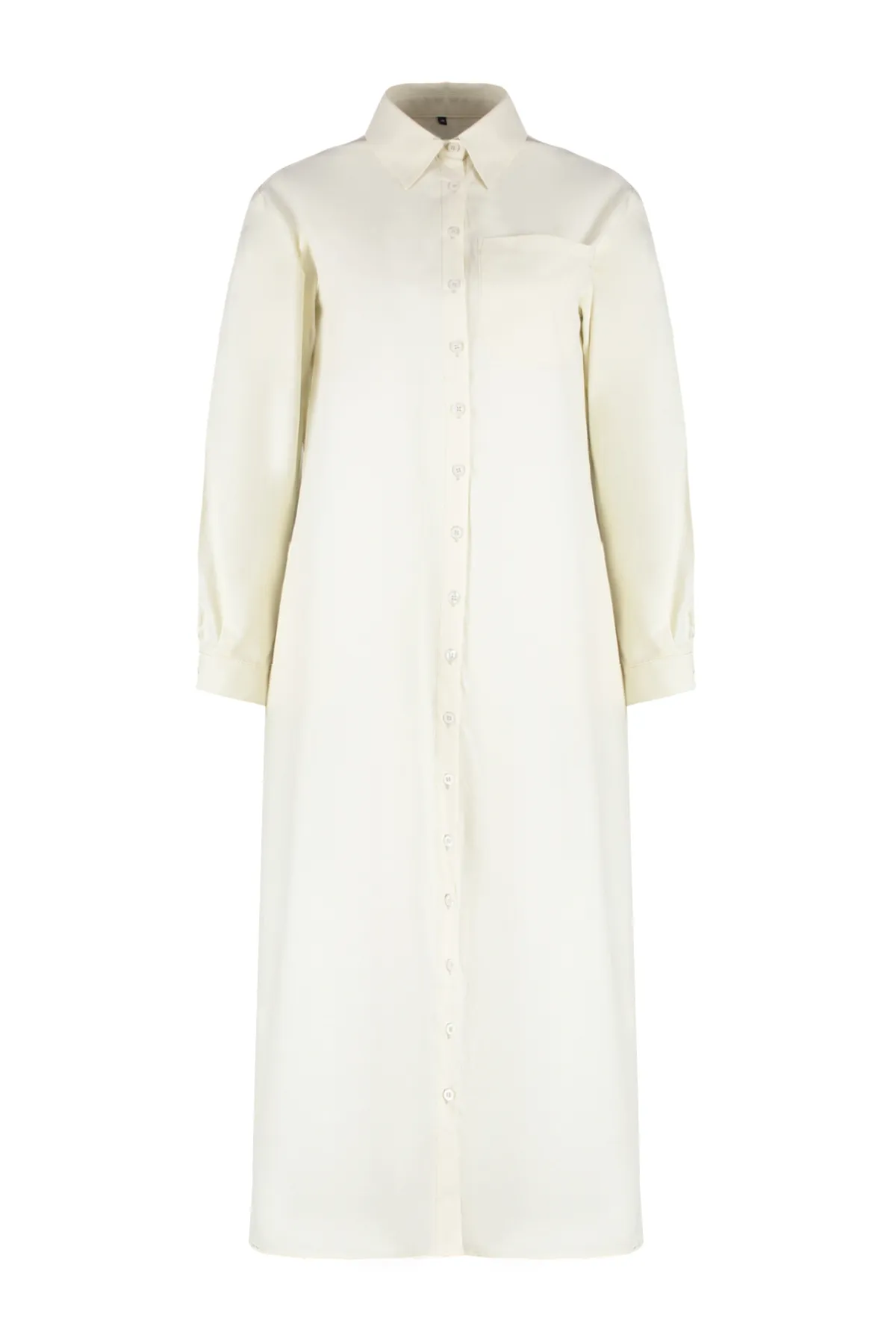 Trendyol Modest  Beiges Hemdblusenkleid - Leinwandgewebt TCTSS24EB00137