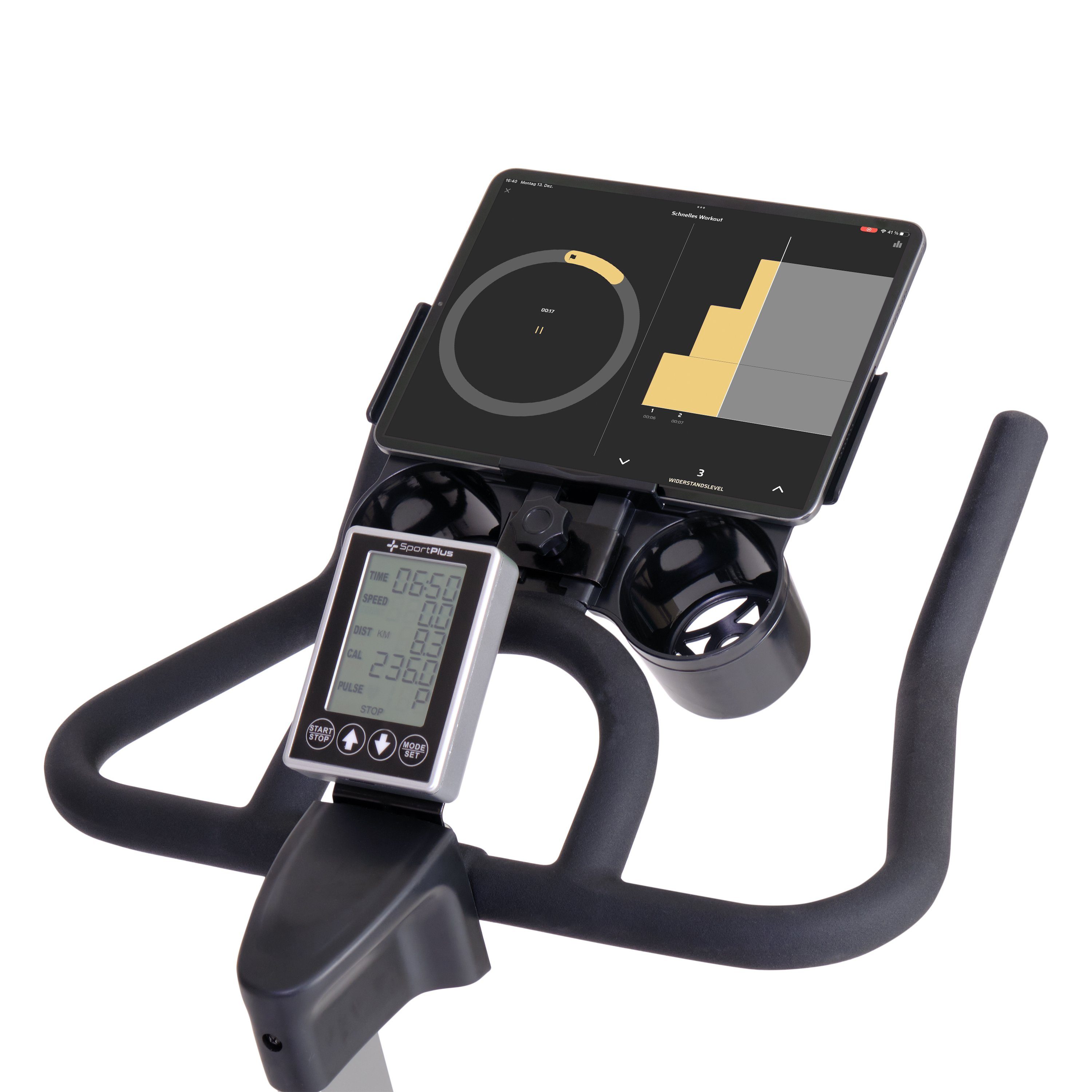 SportPlus Heimtrainer SP-SRP-2100-i, Speedbike, Fitness-Bike, stufenloser Widerstand, 13 kg Schwungmasse