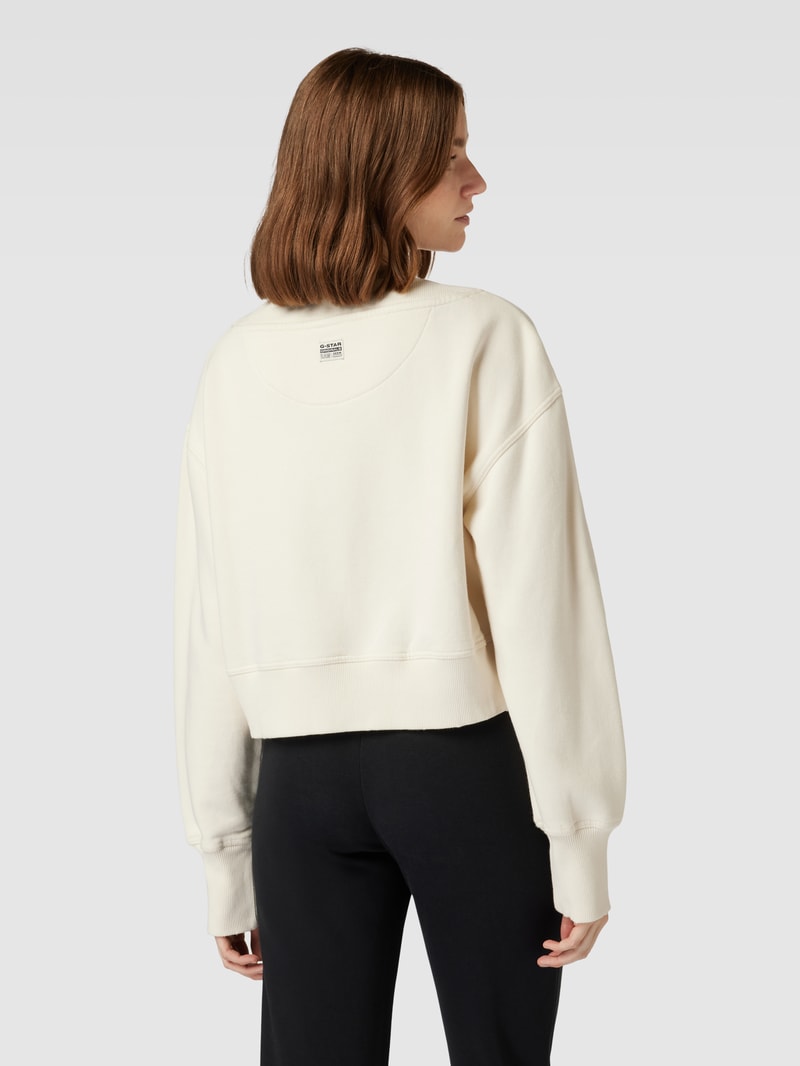 Cropped Sweatshirt im Destroyed-Look in offwhite