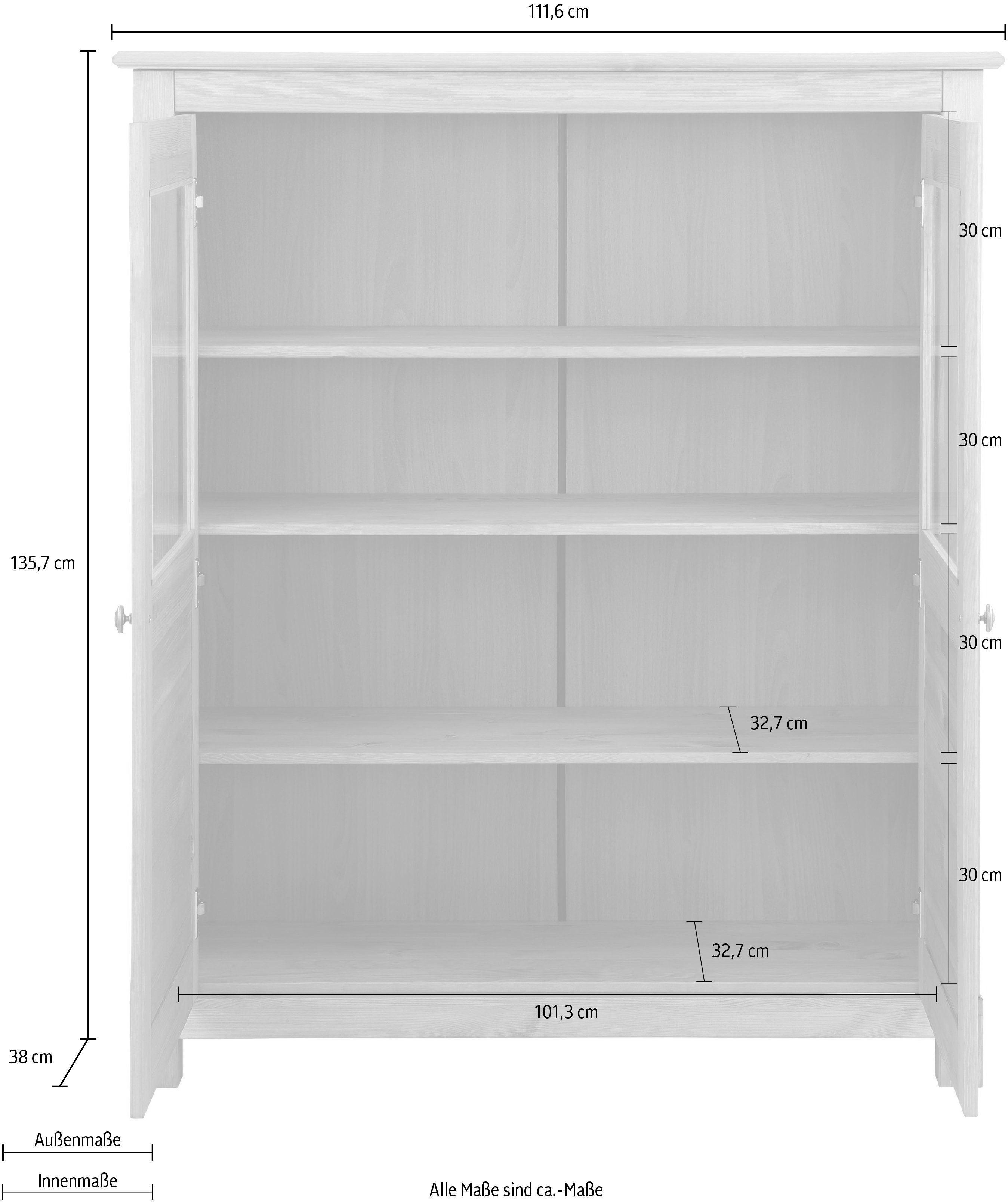 Home affaire Highboard Rauna, Breite 111,6 cm, aus massiver Kiefer