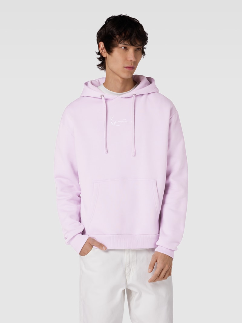 Hoodie mit Logo-Stitching in flieder