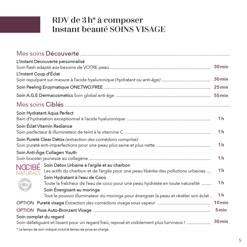 Nocibé Coffret Institut Pass Bien-Être 3H à la carte