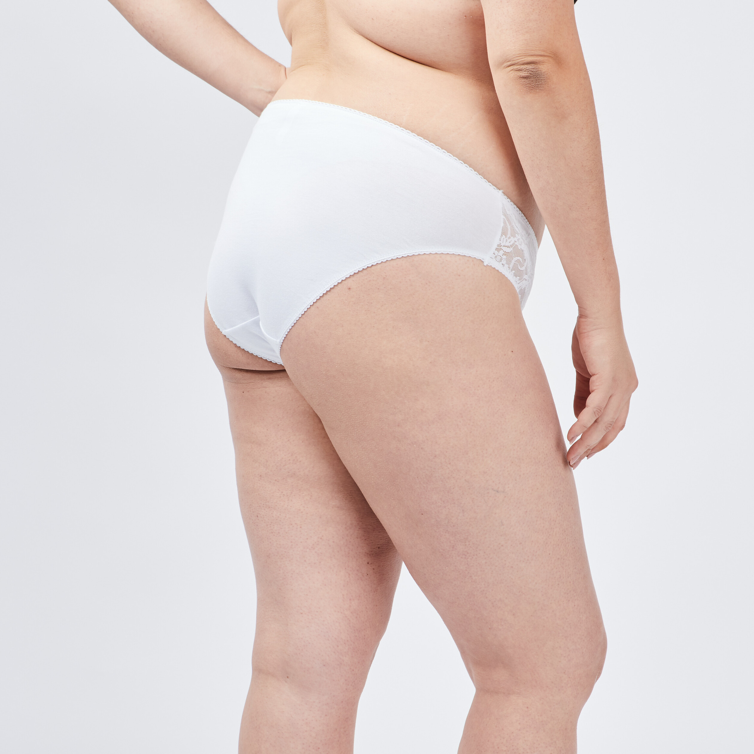 Culotte empiècements dentelle blanc femme grande taille | La Halle
