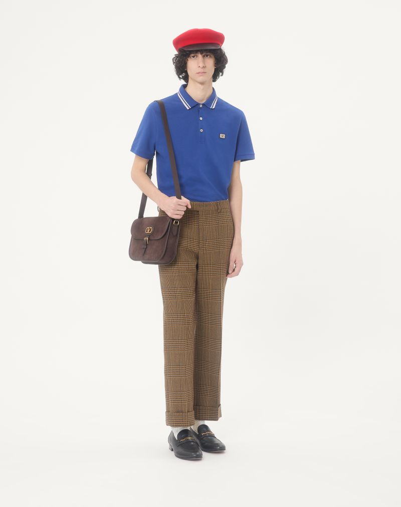 Polo shirt van katoenen piqué met V-logo patch