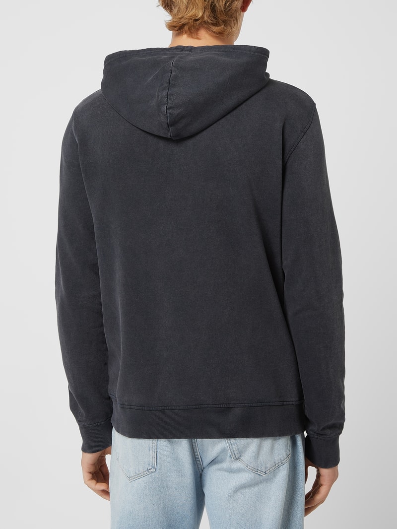 Regular Fit Hoodie aus Baumwolle Modell 'Ron' in schwarz