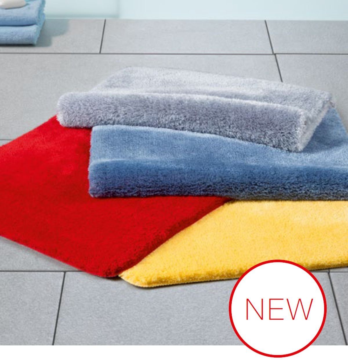 Badematte FINO spirella, Höhe 25 mm, Badteppich Hochflor, 100% Polyester Mikrofaser Supersoft, Anti-Rutsch Beschichtung, Für Fussbodenheizung geeignet, Waschbar 40°, Schnelltrocknend, Polyester, rechteckig
