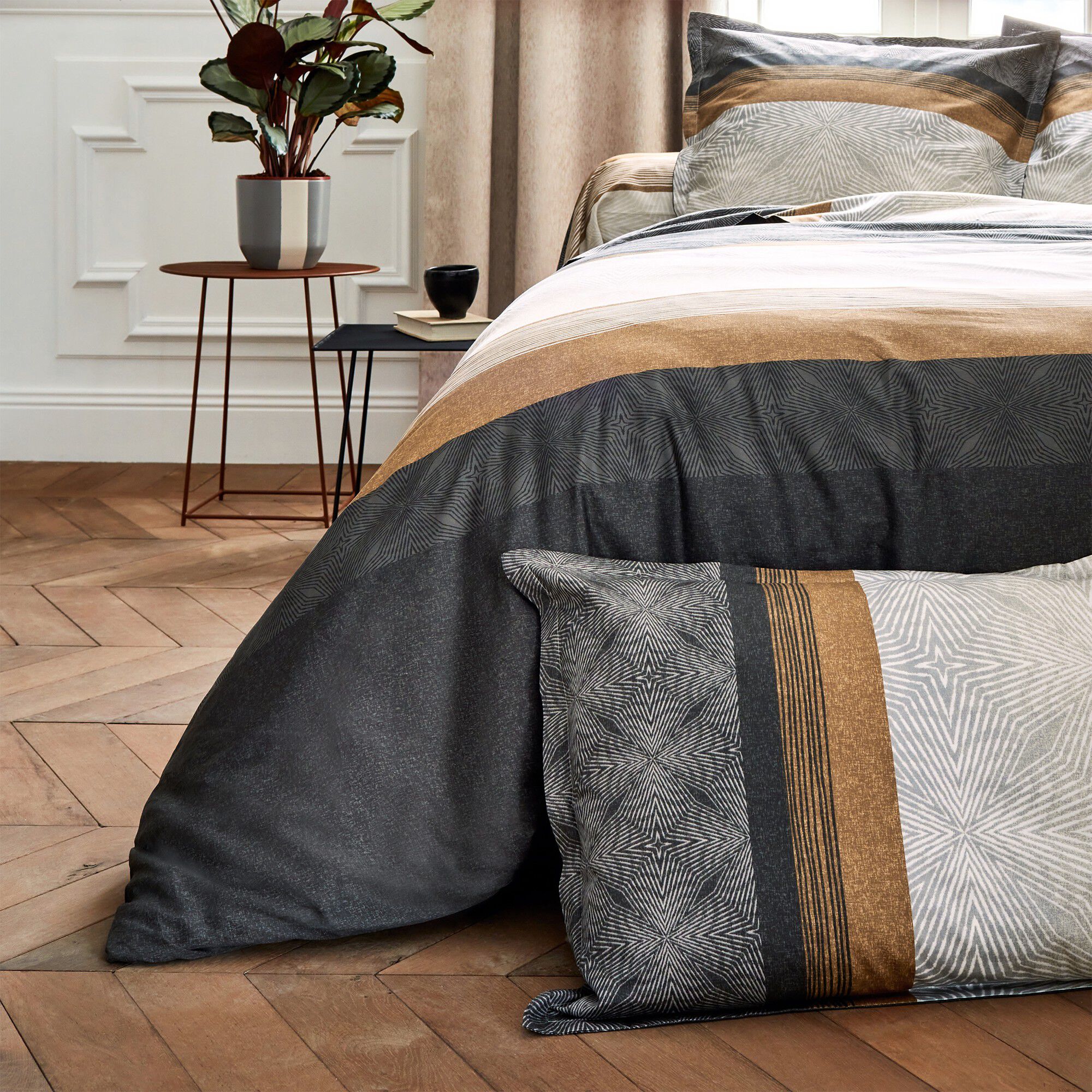 Linge de lit Tiago satin de coton imprimé