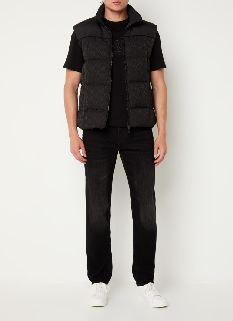 Gilet trapuntato Armani Exchange con imbottitura in piuma e stampa logo