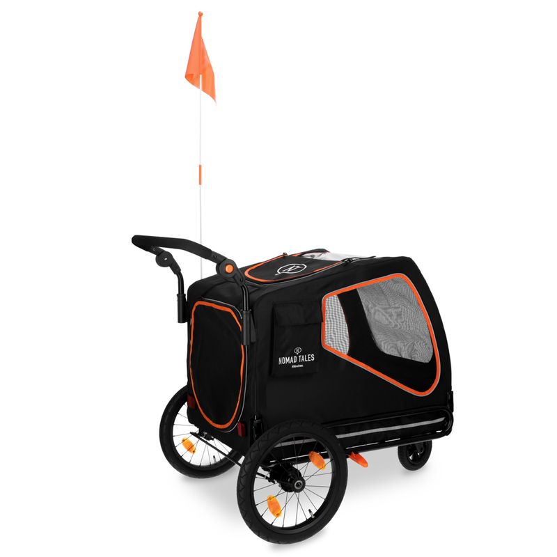 Nomad Tales Spirit Bike Trailer, ebony / tangerine