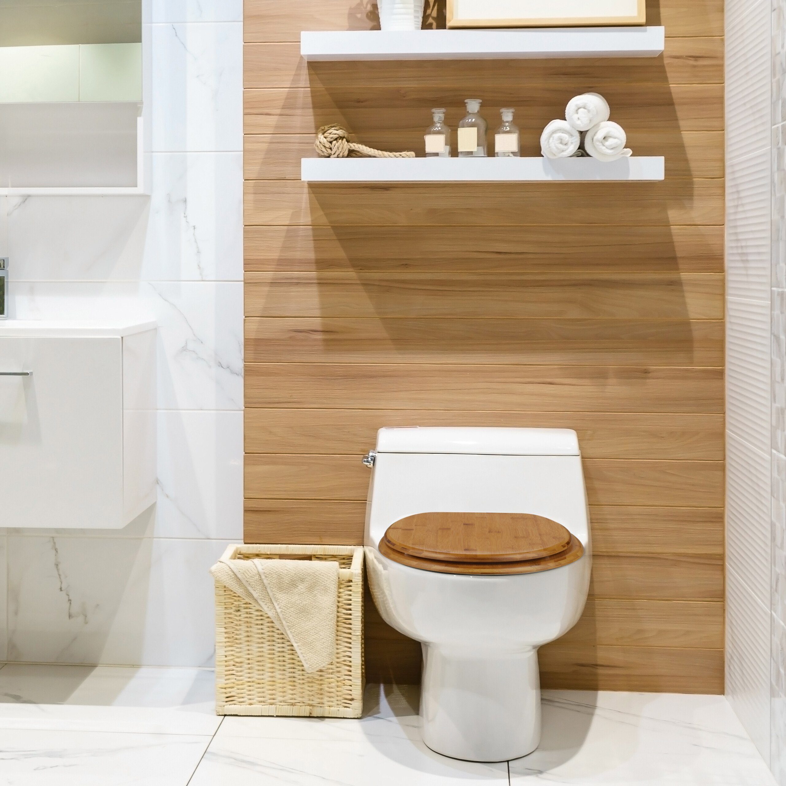 relaxdays WC-Sitz Toilettendeckel mit Absenkautomatik