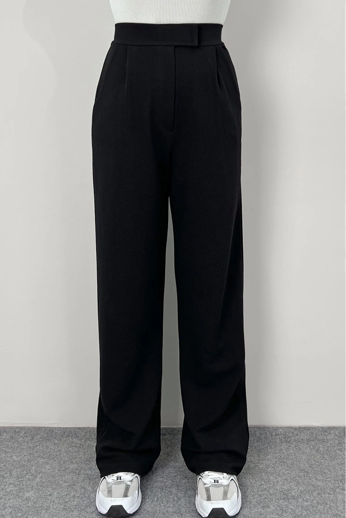 Ritnice  Line Lycra-Palazzohose für Damen mit Klettverschluss, schwarz
