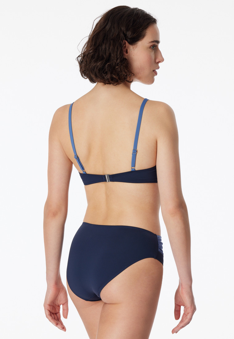 Bügel-Bikini verstellbare Träger Midi-Slip dunkelblau - Ocean Swim