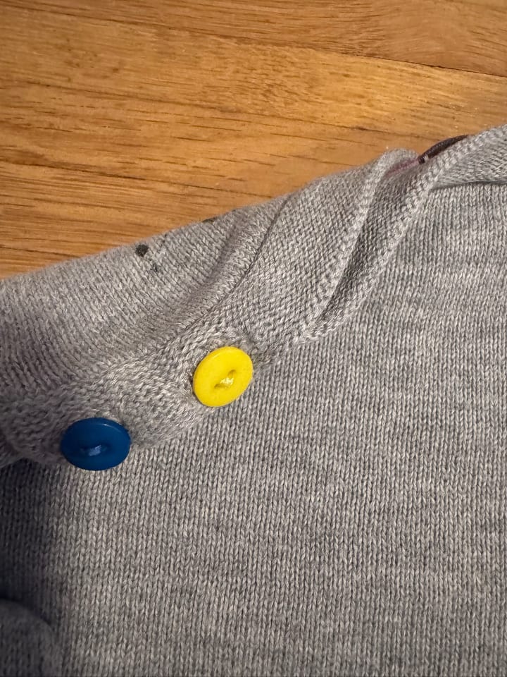 Lilou Secret Pullover in Grau/ Petrol günstig kaufen 116