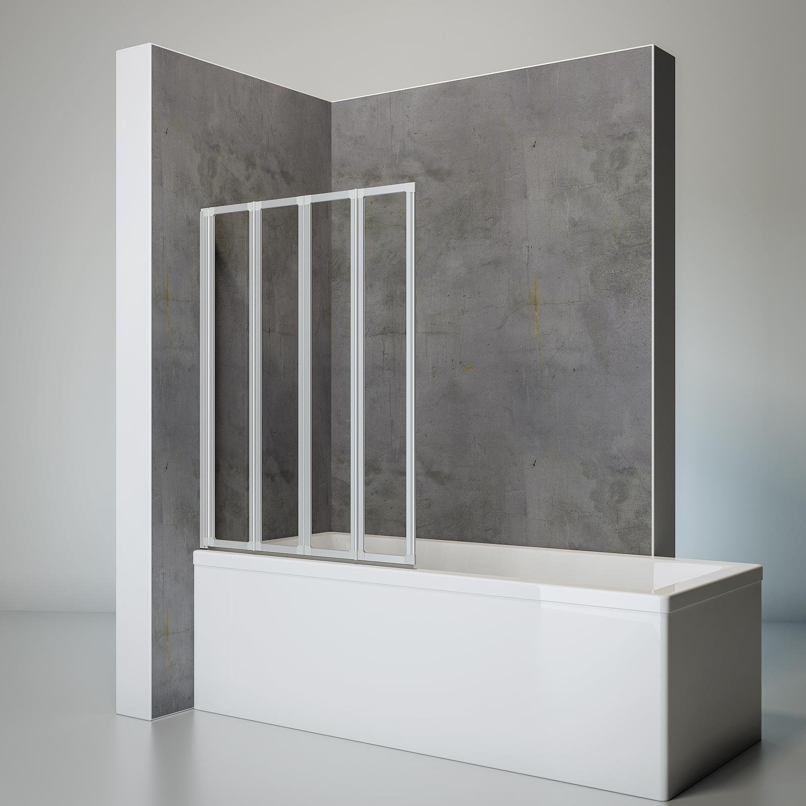 Schulte Badewannenaufsatz Smart BxH: 93 x 121 cm, 3 mm Sicherheitsglas, (4 tlg), zum Kleben - ohne Bohren in die Fliese, inkl. Klebe-Montage-Set
