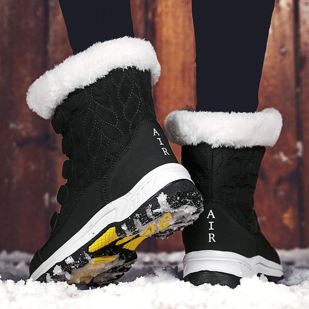 YANN Wasserdichte Schneestiefel mit gefütterter Wärme Snowboots Wasserdichte Stiefel mit dicker Sohle