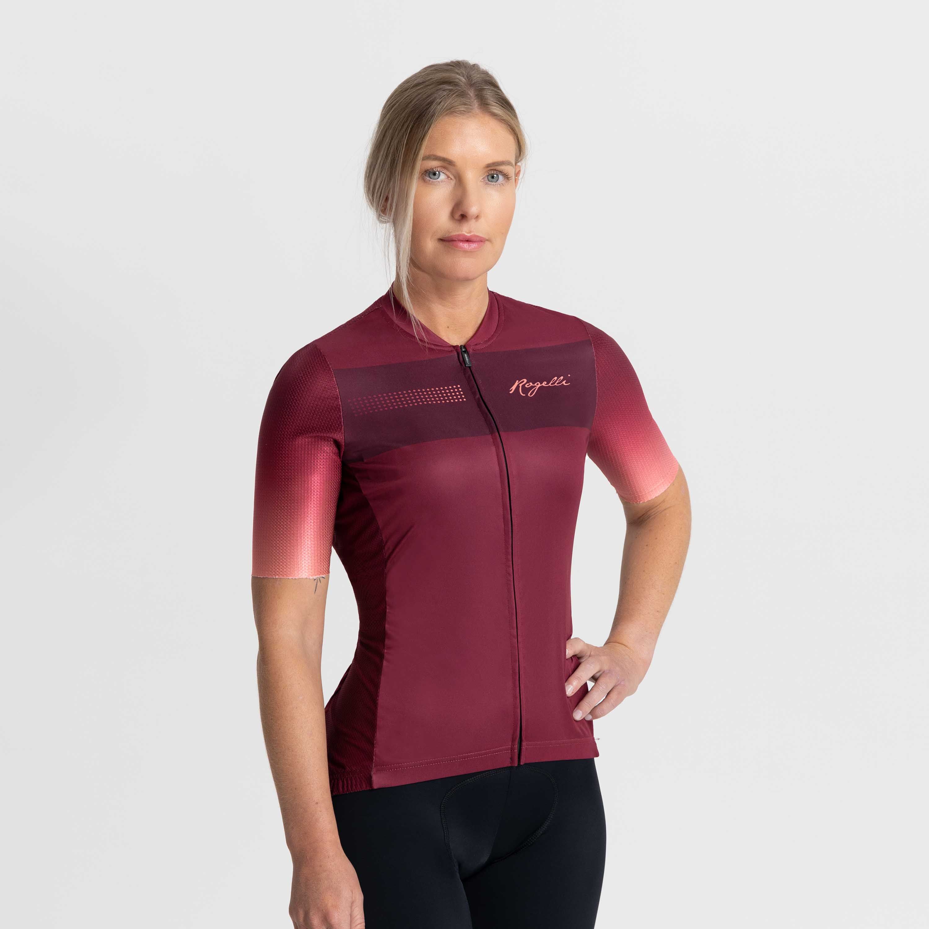 Rogelli Dawn Weinrot/Koralle Damen Radtrikot Kurzarm