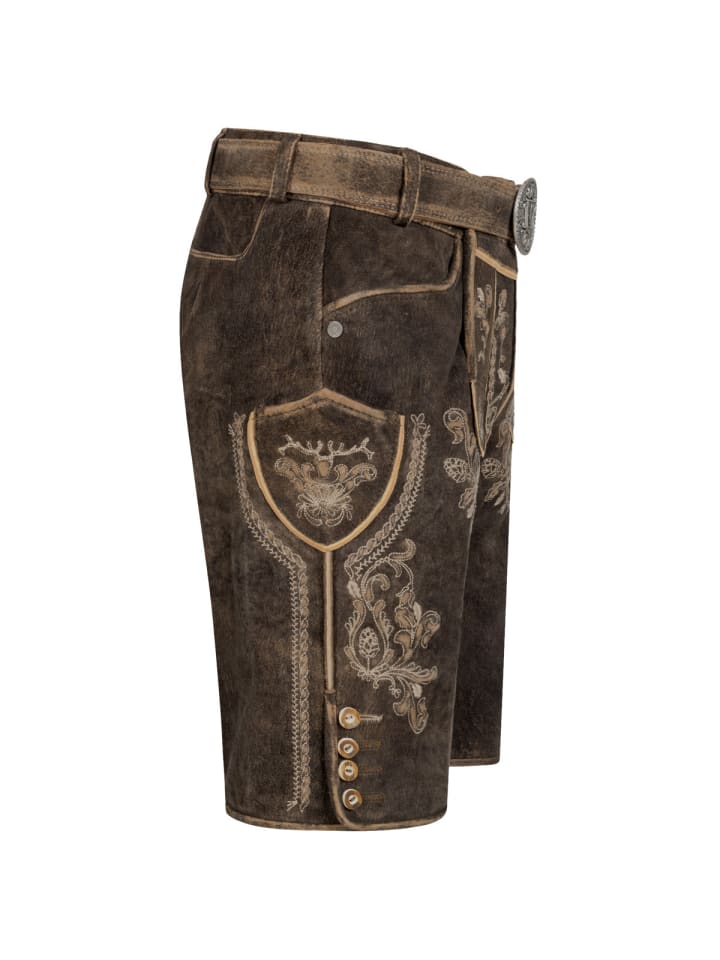 KRÜGER Lederhose Antonio in dunkelbraun günstig kaufen
