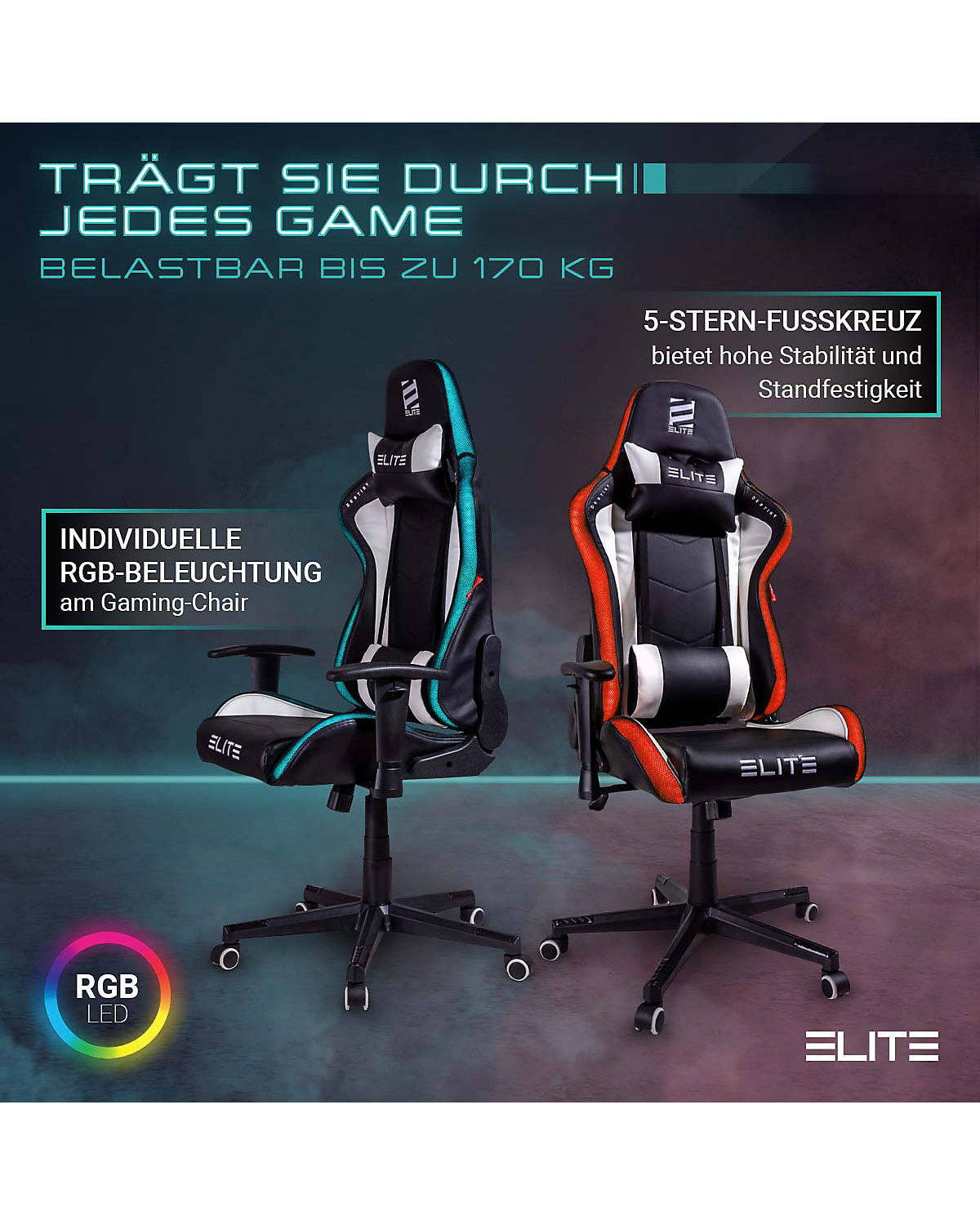 Gaming Stuhl DESTINY MG200 - Ergonomischer Racing Gaming Stuhl - Auch als RGB