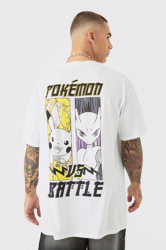 Oversized Pokemon Battle License Back Print T-shirt
