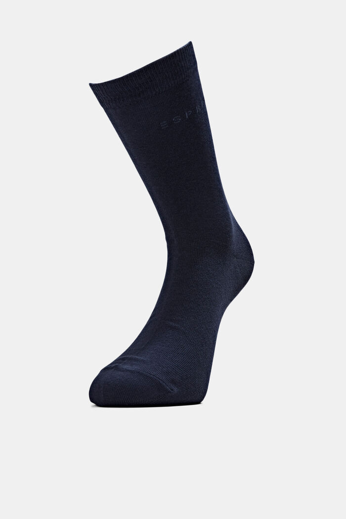 Socken im Doppelpack mit eingestricktem Logo, Bio-Baumwolle