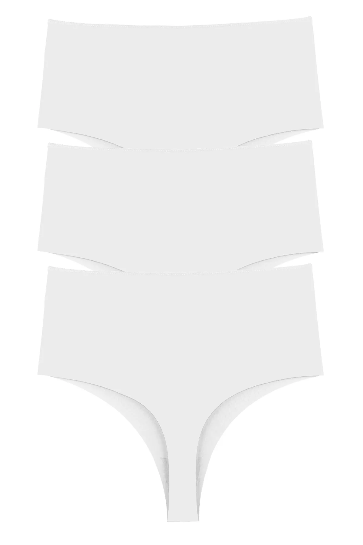 Sensu  Lasergeschnittener Damen-Tanga mit hoher Taille, 3er-Set KTS5002