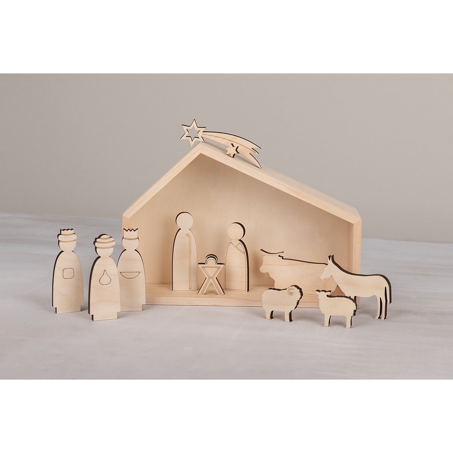 Krippenfiguren aus Holz, 1–7,5 cm