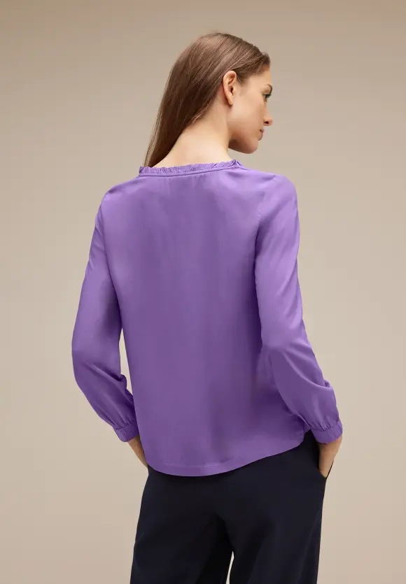 Street One Unifarbene Bluse mit Rüschen