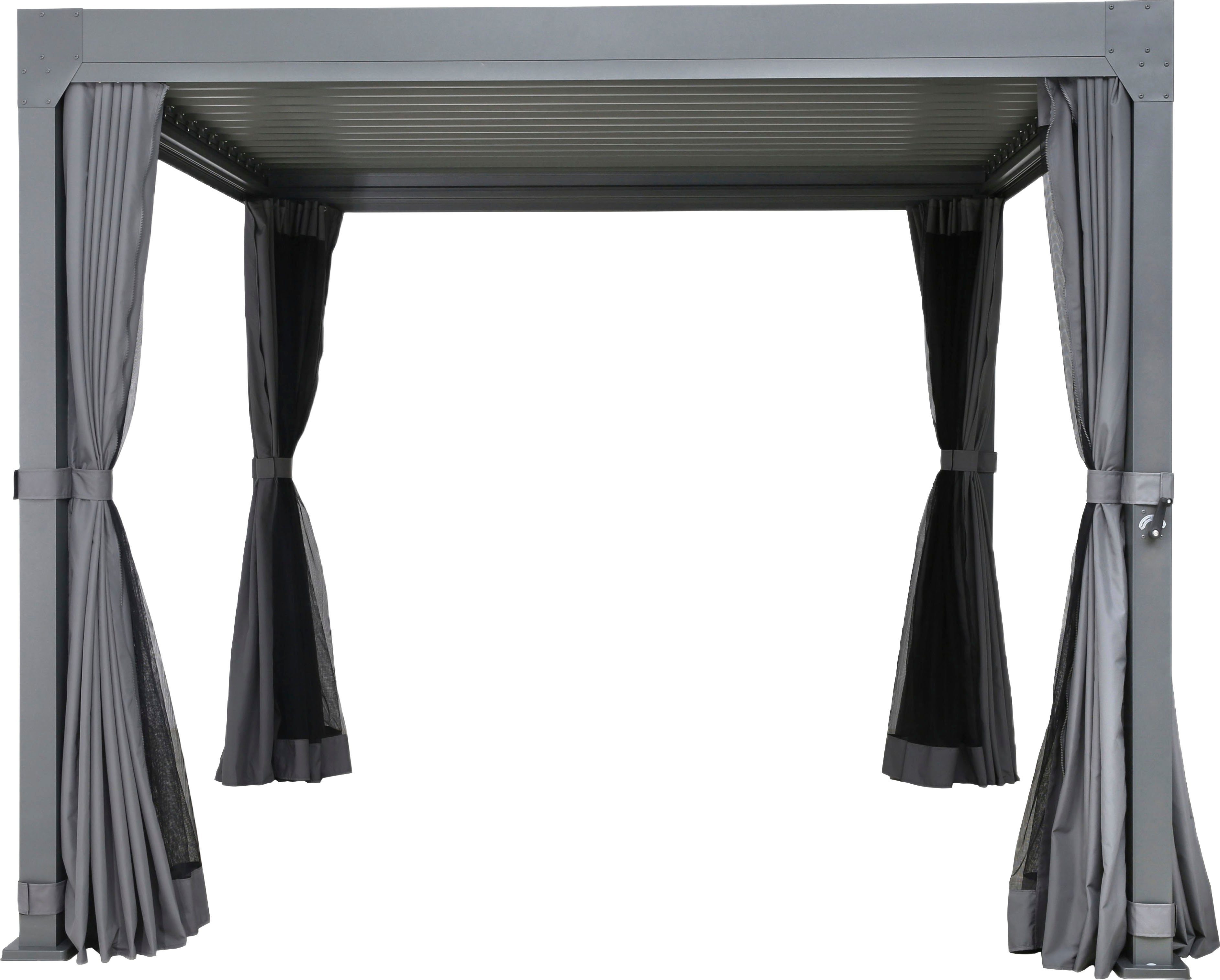 KONIFERA Pavillon Palma, mit 8 Seitenteilen, (Set), Pergola, mit Lamellendach, BxT: 300x300 cm oder 400x300 cm