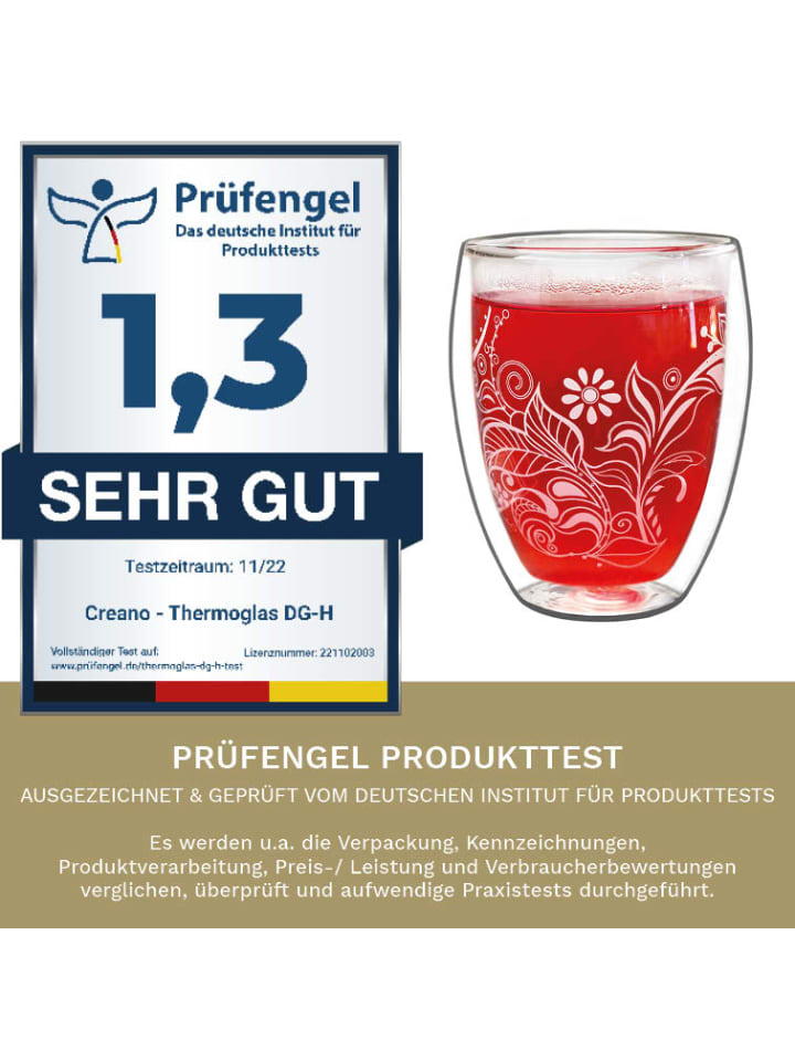 Creano 2er Set Thermoglas ”Decor-White