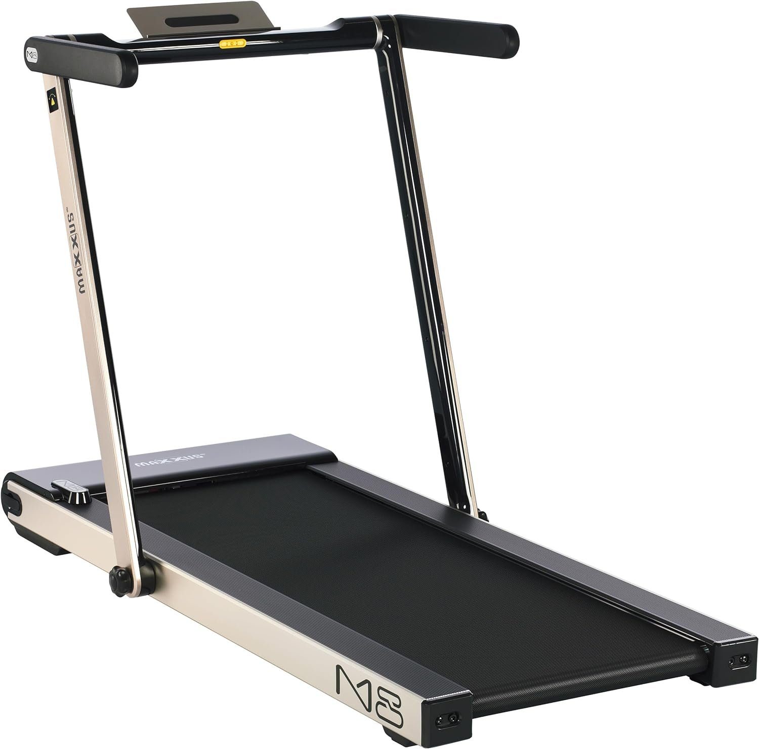 MAXXUS Laufband (Halterung, Rot/Silber/Bronze - Fitnessgerät für Zuhause, Büro, Trainin), Elektrisch, 2 PS, 12 km/h, Klappbar Lauffläche 125x45cm, mit Bluetooth