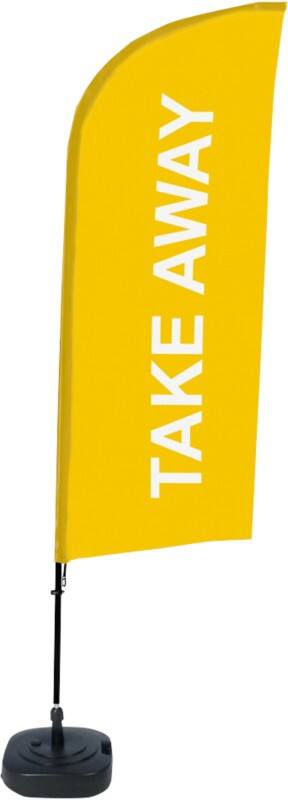 SHOWDOWN Strandflagge Take Away Windform Gelb 330 x 89 cm Einzel Aluminium