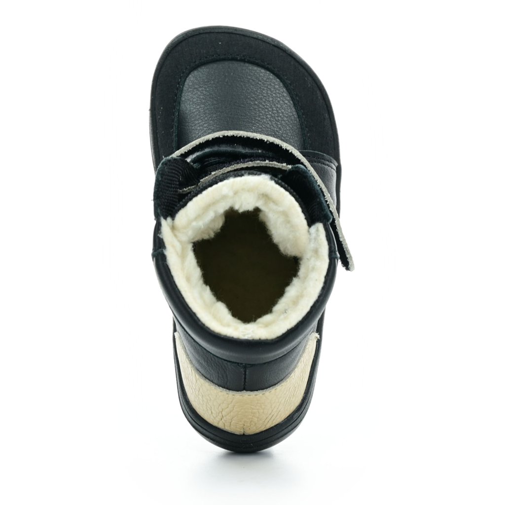 Baby Bare Febo Winter Black/Gold (mit Membran/Asfaltico) Winter-Barfußstiefeletten