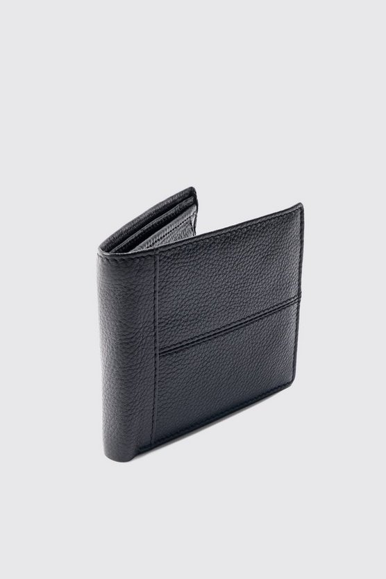 Schwarz Ledertasche mit Naht-Detail