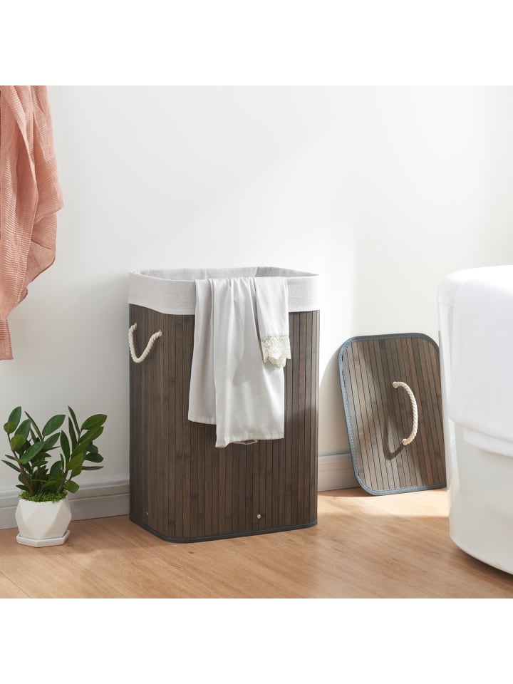 en.casa Wäschekorb Salla in Braun (B)40cm (H)60cm (T)30cm (V)72l günstig kaufen onesize
