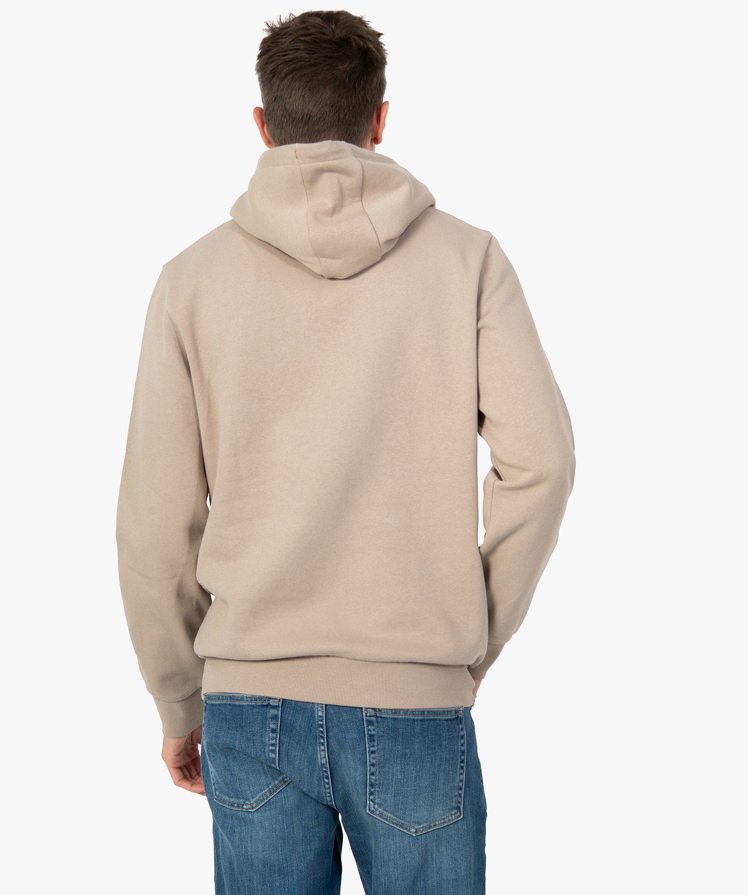 Sweat homme molletonné à capuche beige | GEMO