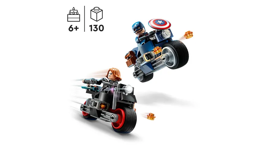 LEGO Marvel 76260 Black Widows & Captain Americas Motorräder Spielzeug