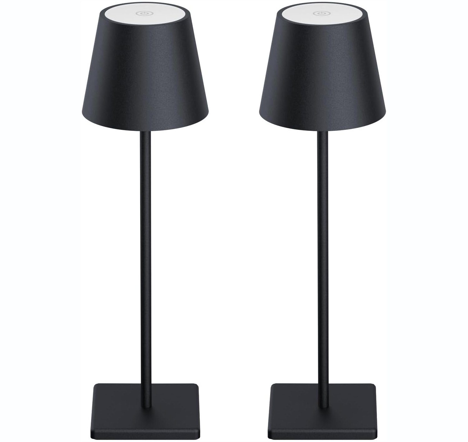 AKKEE LED Tischleuchte Nachttischlampe LED Tischlampe Akku,kabellos IP54 USB Wiederaufladbar, 2 Stück LED Dimmbare Akku Tischleuchte, LED fest integriert, Warmweiß, Tischleuchte Für Innen und Aussen 3000k Warmes Weiß, IP54 Wasserdichte