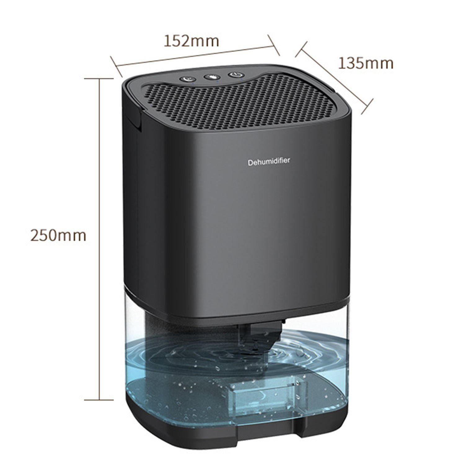 MAGICSHE Luftentfeuchter Elektrischer Entfeuchter 0,35 l/Tag für 26 m² Räume