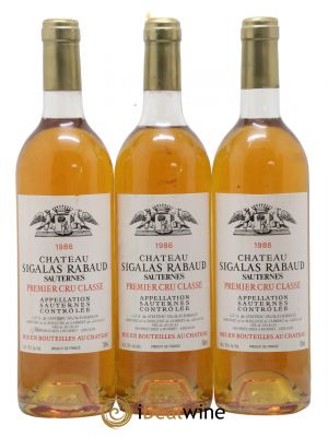 Château Sigalas Rabaud 1er Grand Cru Classé  1986 - Lot de 3 Bouteilles